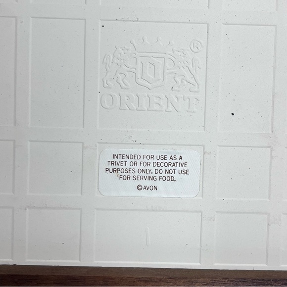vintage avon mimi vang olsen ceramic tile framed cat art  orange tabby trivet - Picture 3 of 5